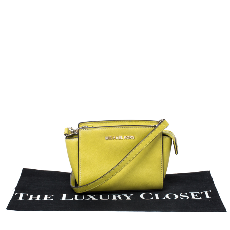 Michael Kors Gold Leather Mini Selma Crossbody Bag Michael Kors | The  Luxury Closet