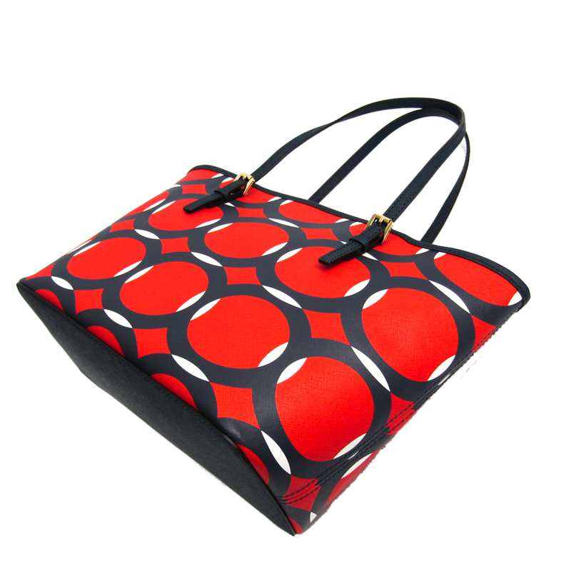 

Michael Kors Navy/Red Coated Leather Tote, Navy blue