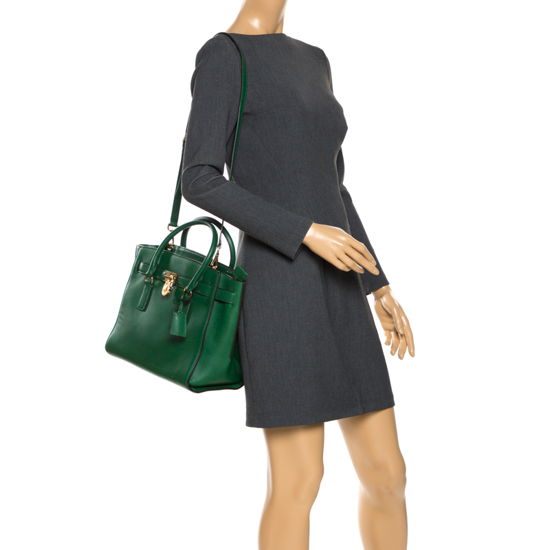 

MICHAEL Michael Kors Green Leather Hamilton Tote