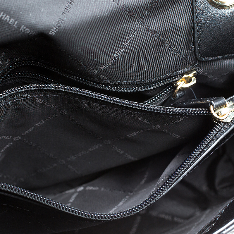 Michael Kors Black Leather Medium Peyton Shoulder Bag