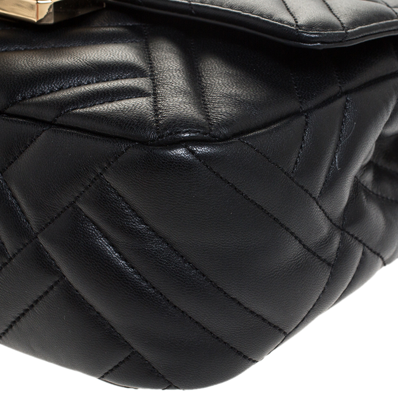 Michael Kors Black Leather Medium Peyton Shoulder Bag