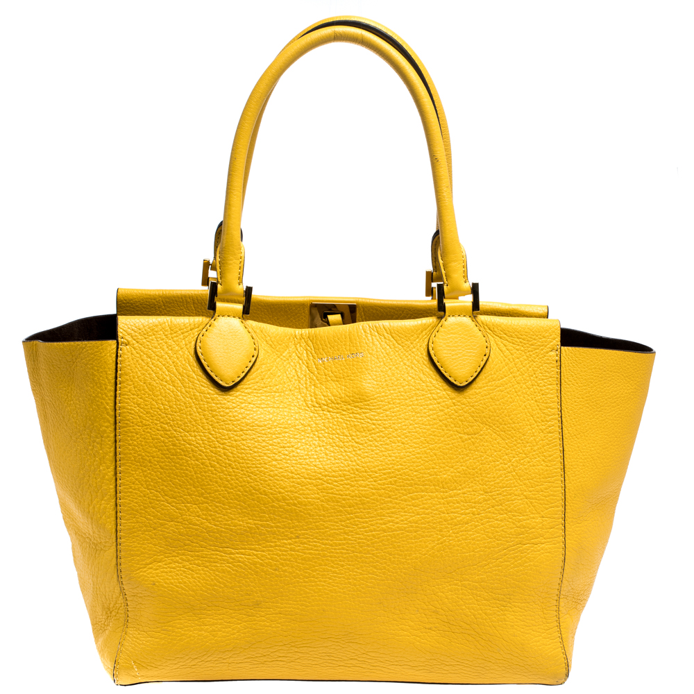 Pre-owned Michael Kors Yellow Soft Leather Tote