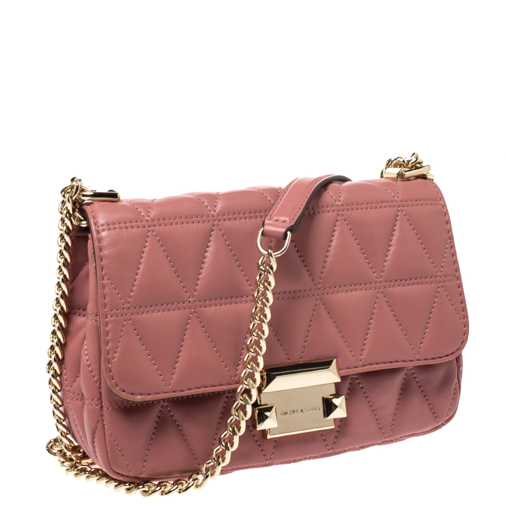 Michael Kors Pink MINDY Leather Shoulder Bag – AUMI 4