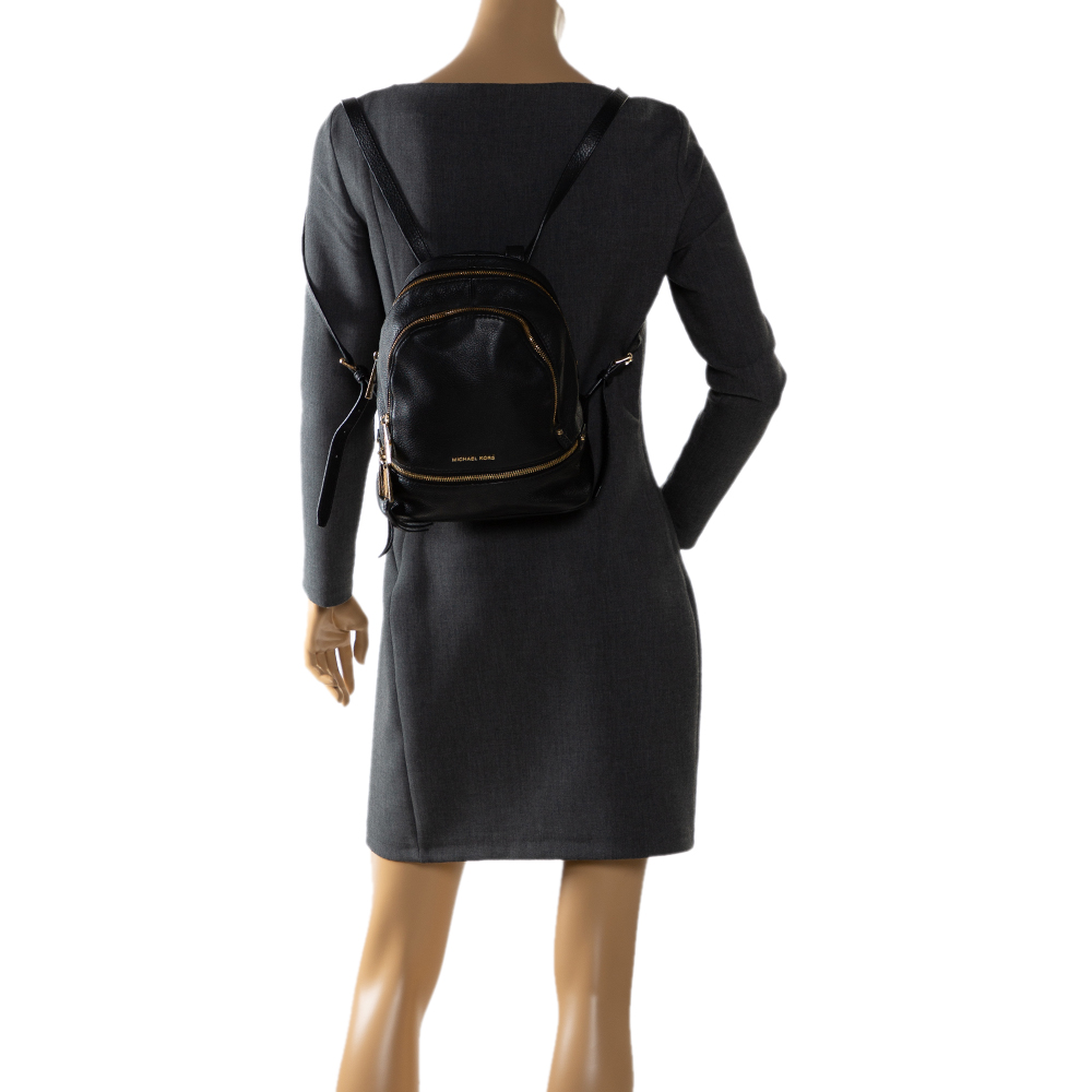 

Michael Kors Black Leather Small Rhea Backpack
