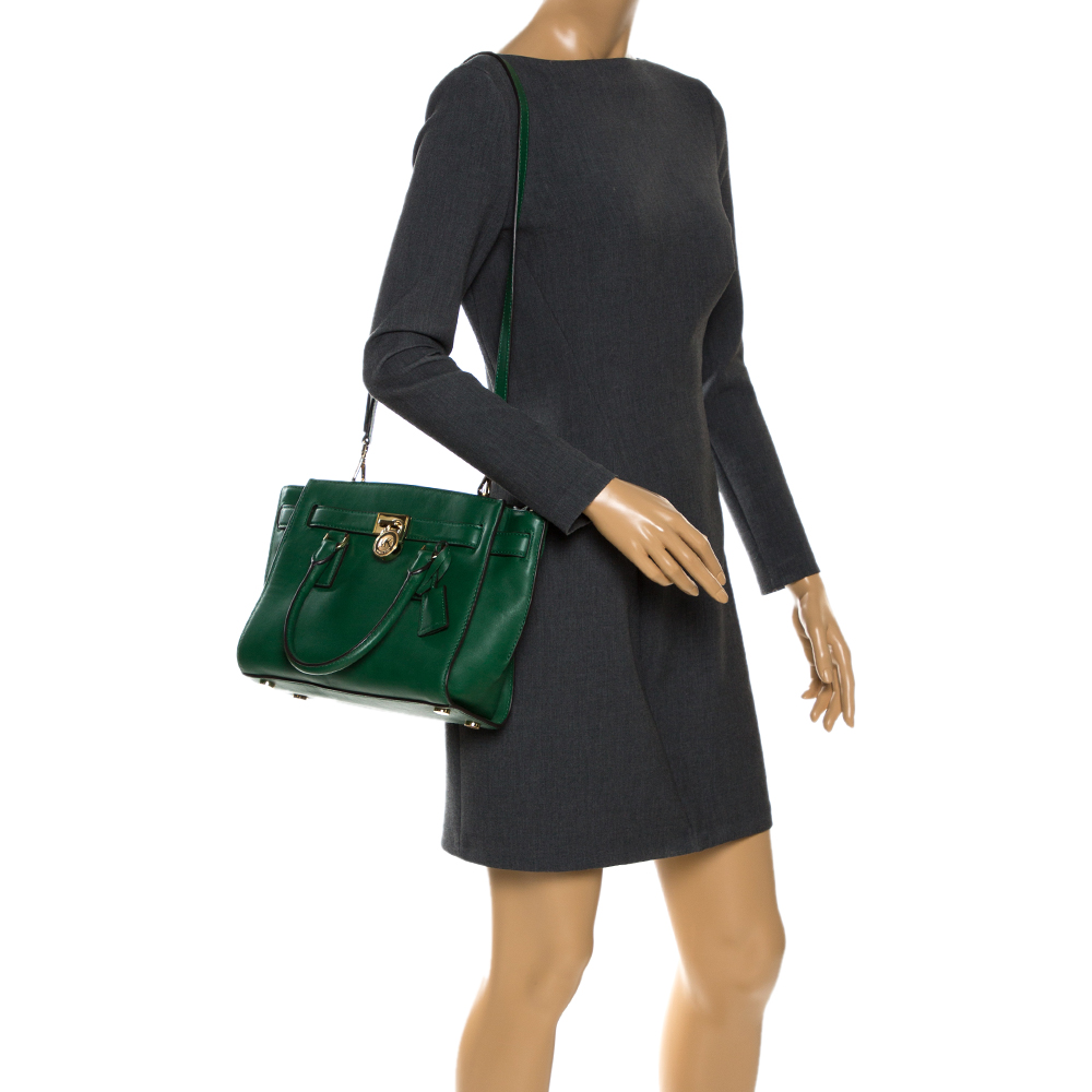 

MICHAEL Michael Kors Green Leather Small Hamilton Tote