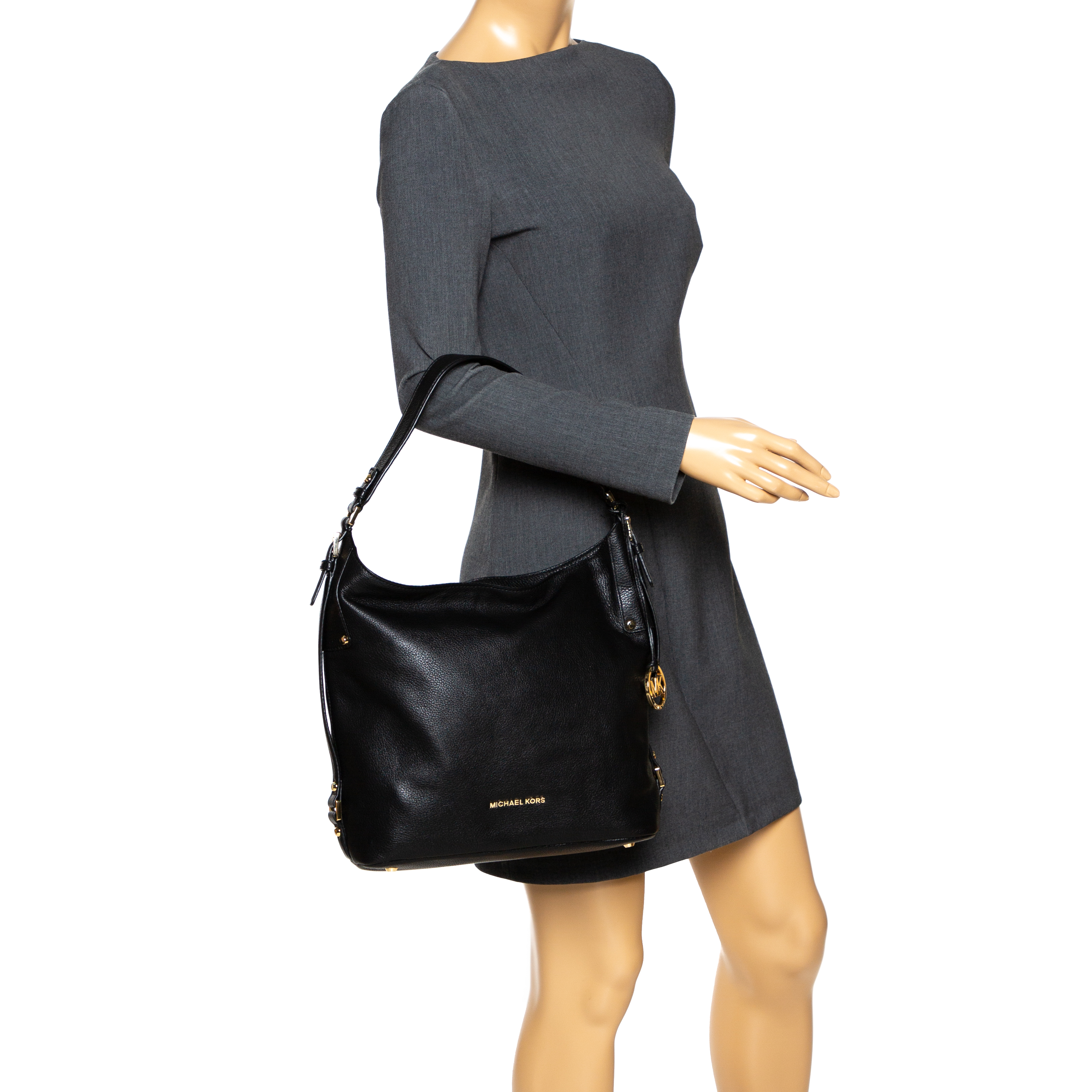 

Michael Kors Black Leather Bedford Belted Shoulder Bag