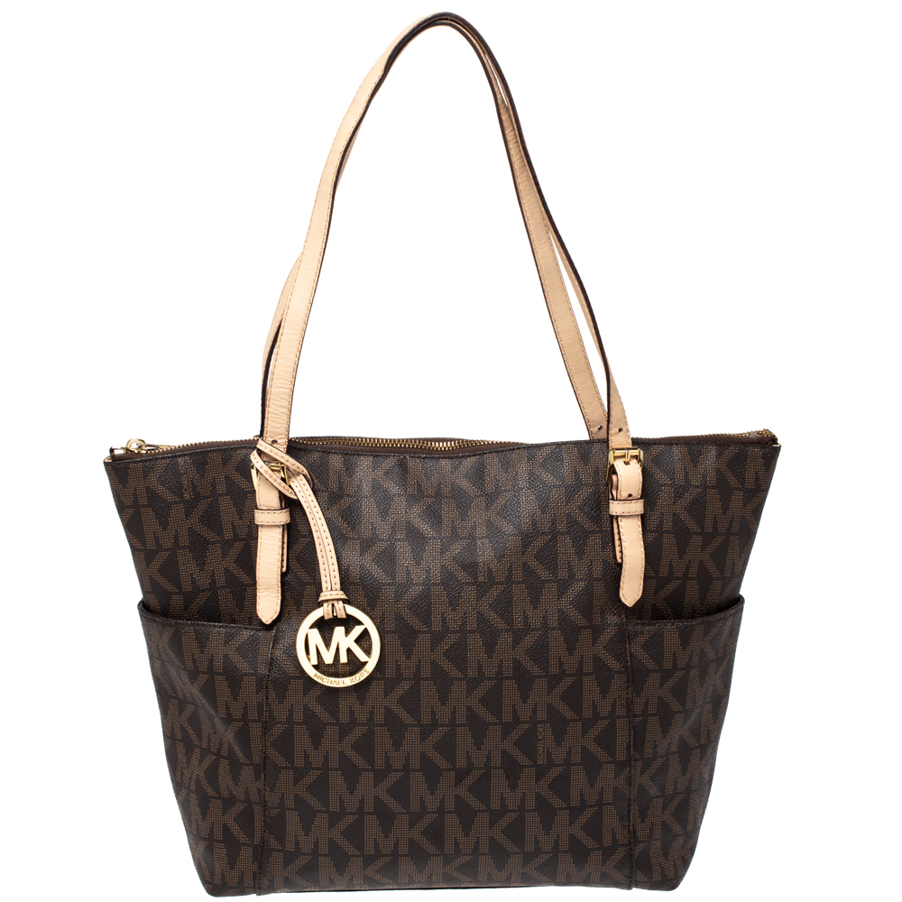 michael kors jet set east west signature tote