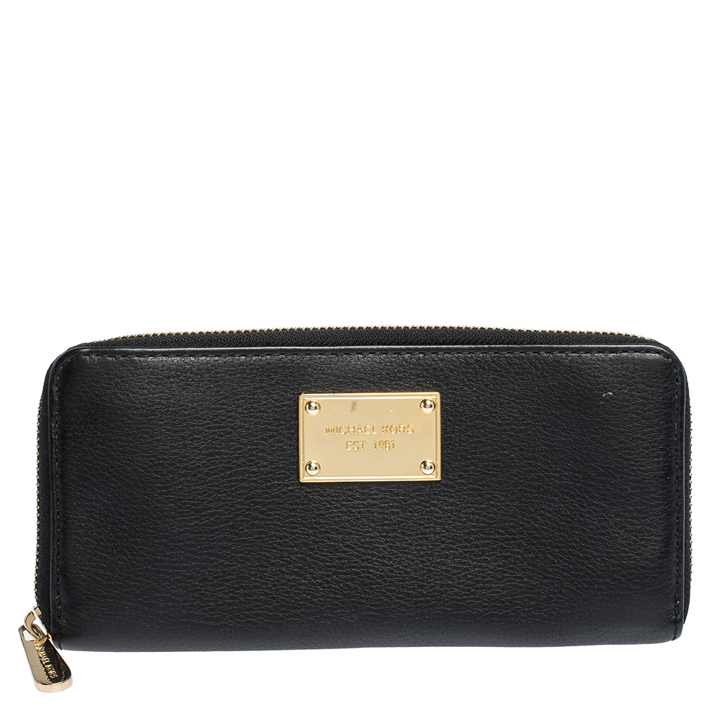 michael kors wallet black leather