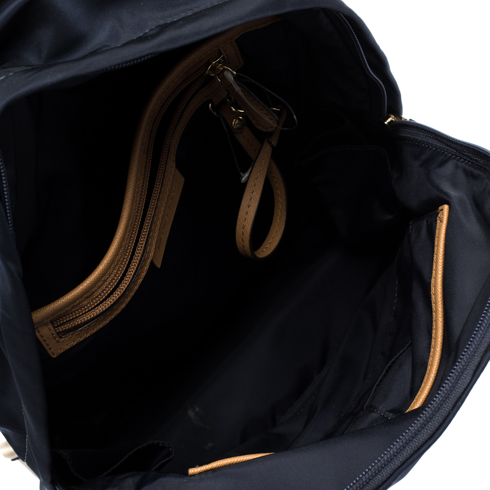 MICHAEL by Michael Kors Kieran Navy Blue Nylon Gold Tone Large Backpack