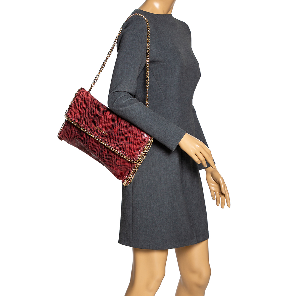 

Michael Kors Red Snakeskin Effect Leather Chain Shoulder Bag