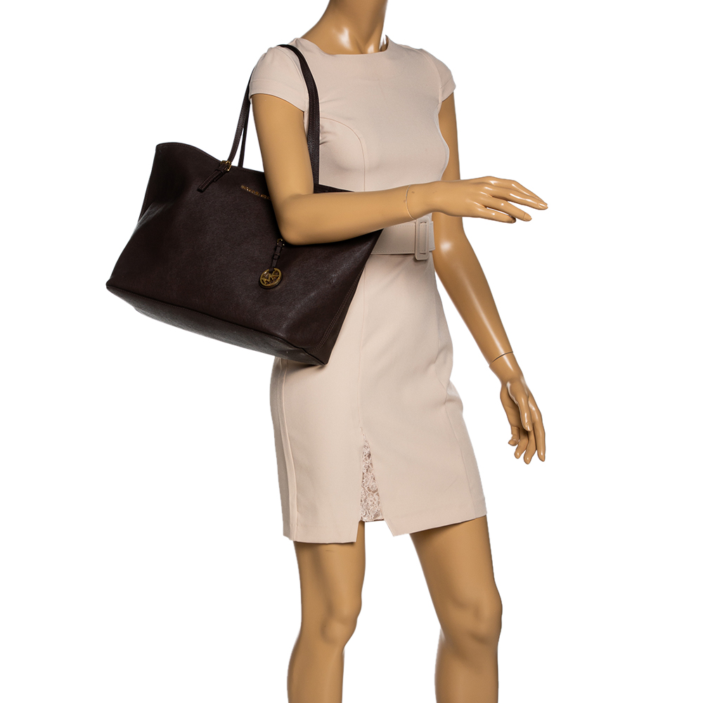 

Michael Kors Brown Leather Large Jet Set Tote