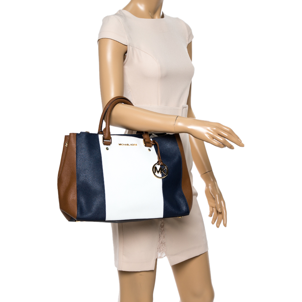 

Michael Kors Multicolor Leather Double Zip Jet Set Tote