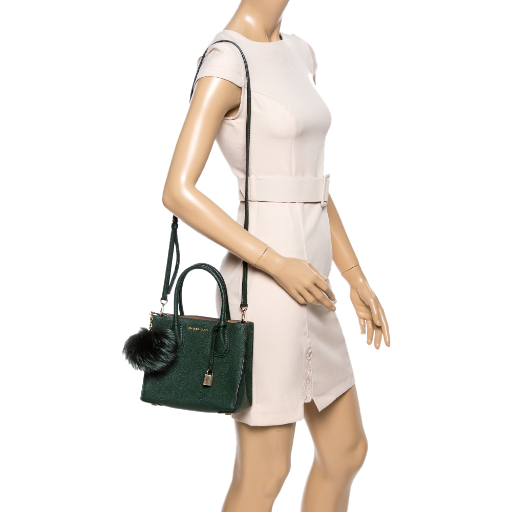 

Michael Kors Green Leather Mini Mercer Tote