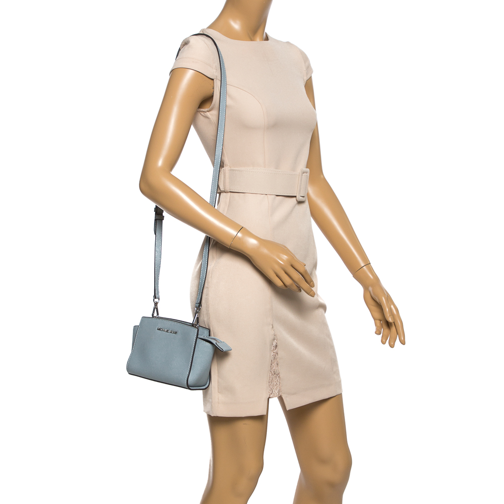 

Michael Kors Grey Leather Mini Selma Crossbody Bag