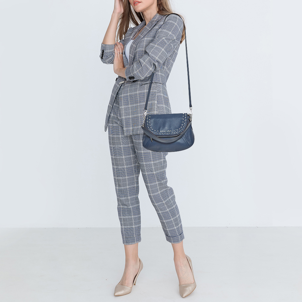 

Michael Kors Blue Leather Bedford Aria Shoulder Bag