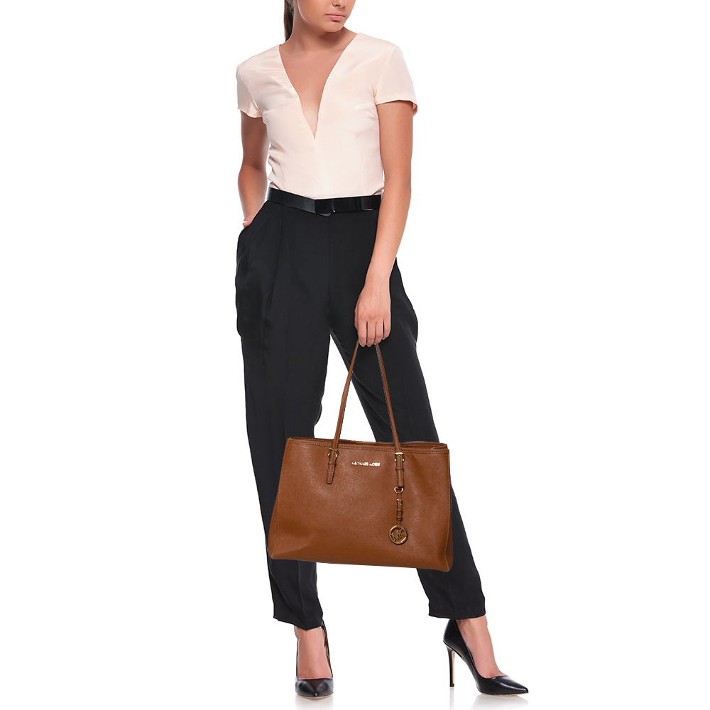 

Michael Kors Brown Leather Large Jet Set Tote
