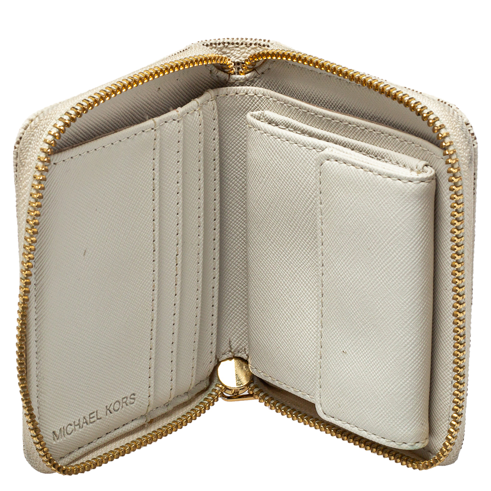 

Michael Kors White/Beige Compact Wallet