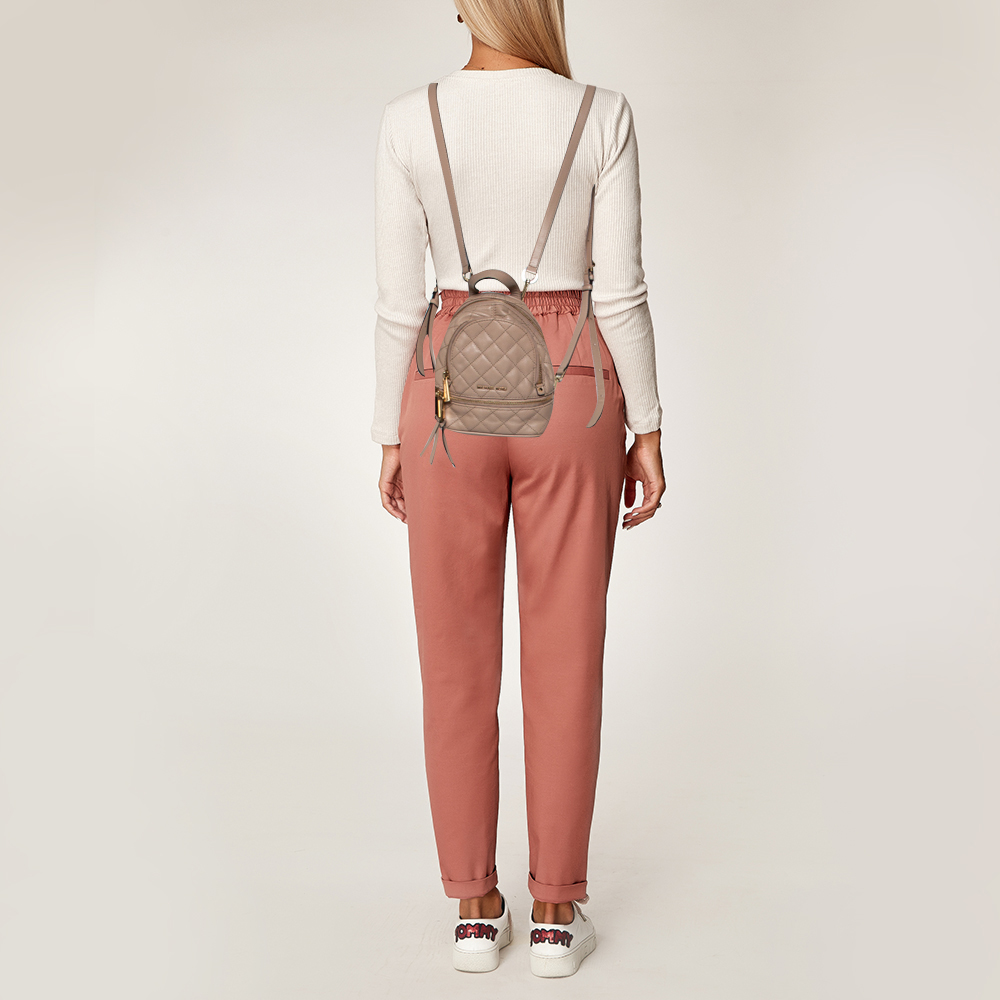 

Michael Kors Beige Quilted Leather Rhea Backpack