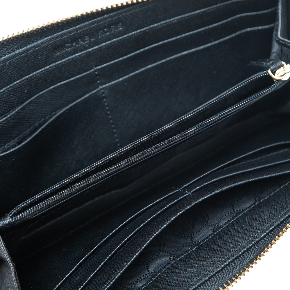 

Michael Kors Black Saffiano Leather Zip Around Continental Wallet