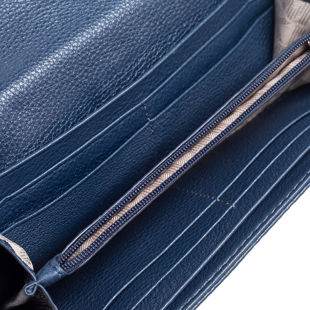 

Michael Kors Navy Blue Leather Flap Continental Wallet