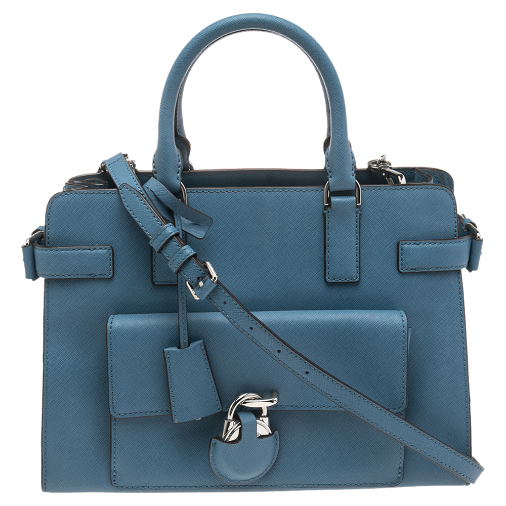 michael kors blue satchel