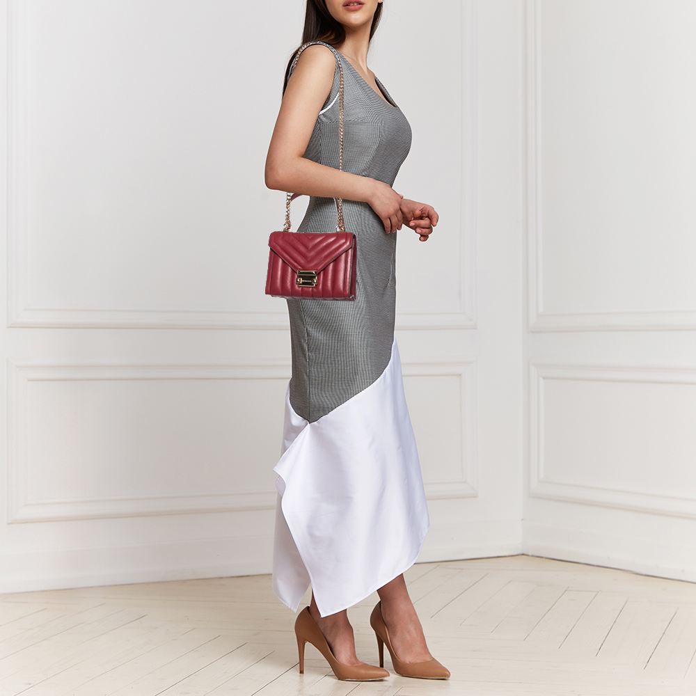 

Michael Kors Burgundy Leather Small Whitney Shoulder Bag