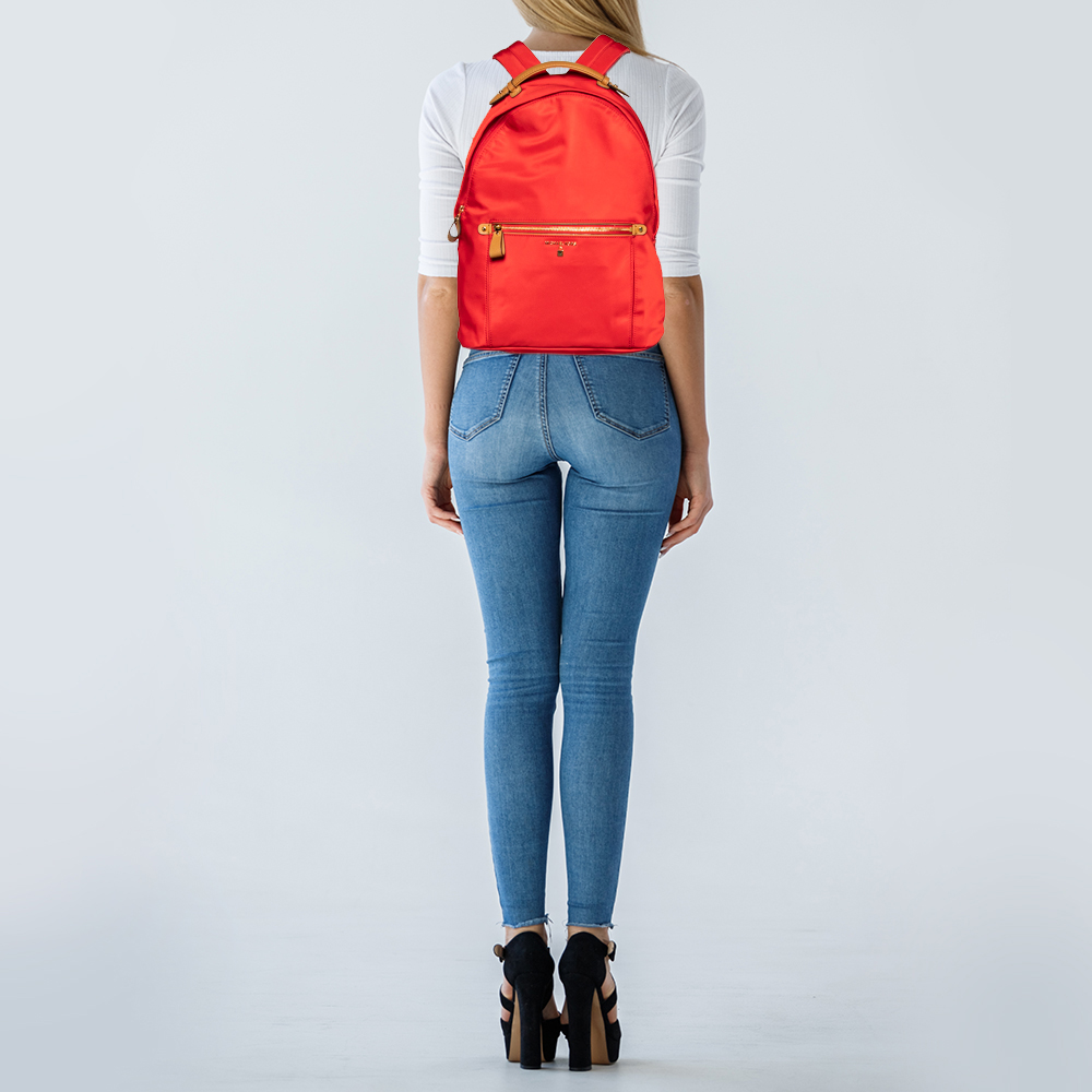 

Michael Kors Red Nylon Large Kelsey Backpack