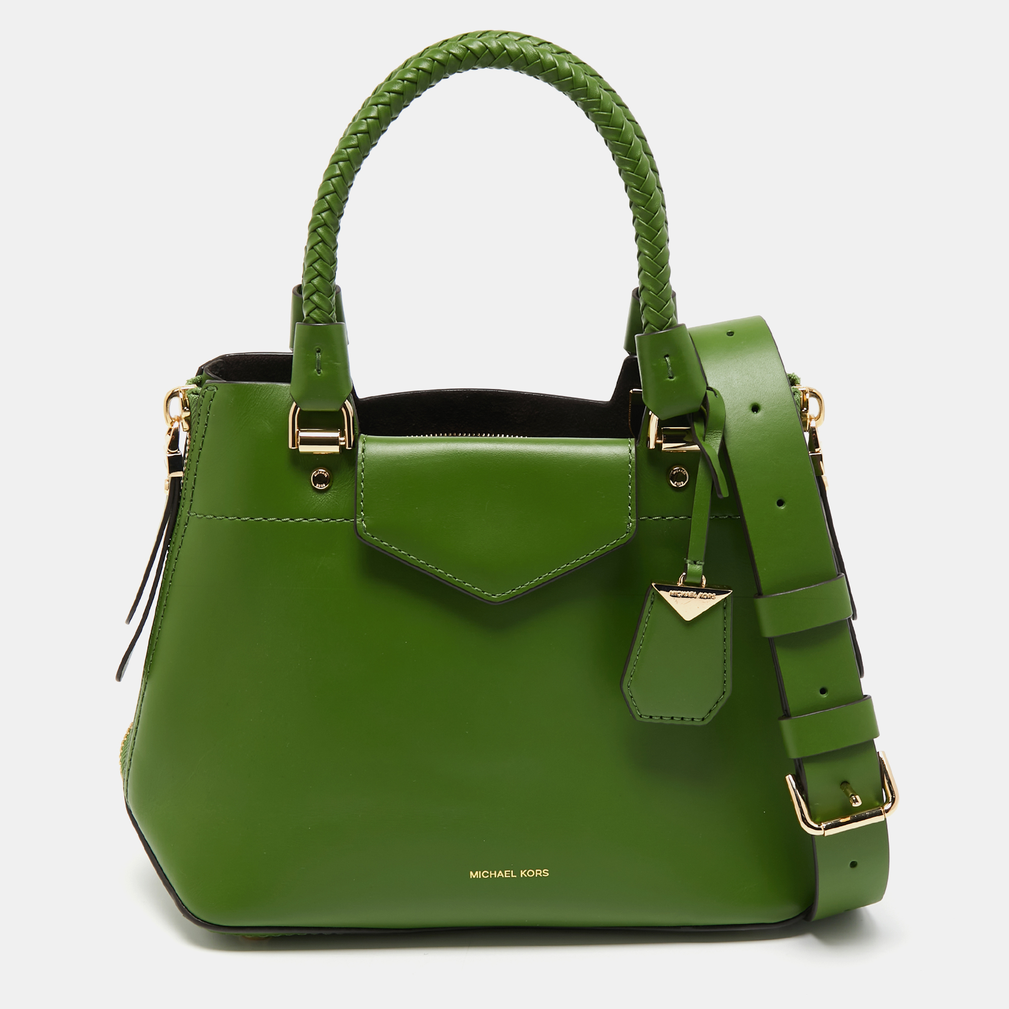Pre-owned Michael Kors Green Leather Blakely Tote