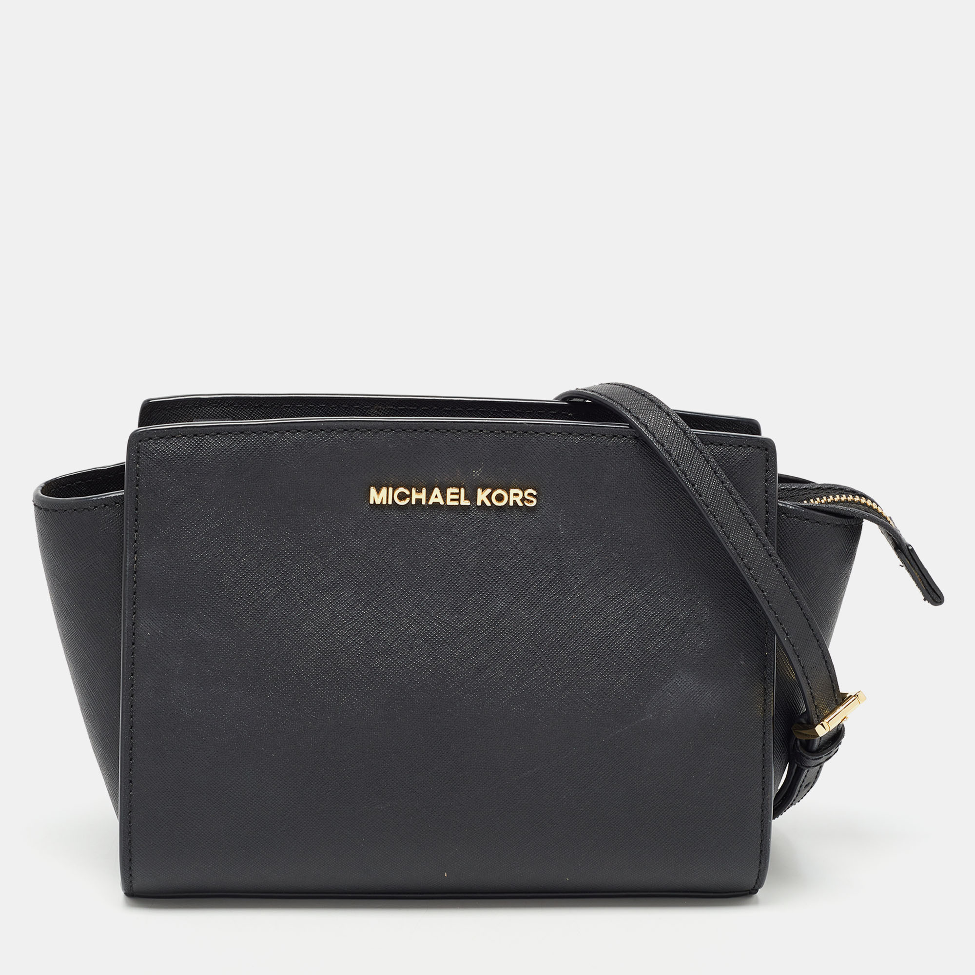 Pre-owned Michael Kors Michael  Black Leather Medium Selma Crossbody Bag