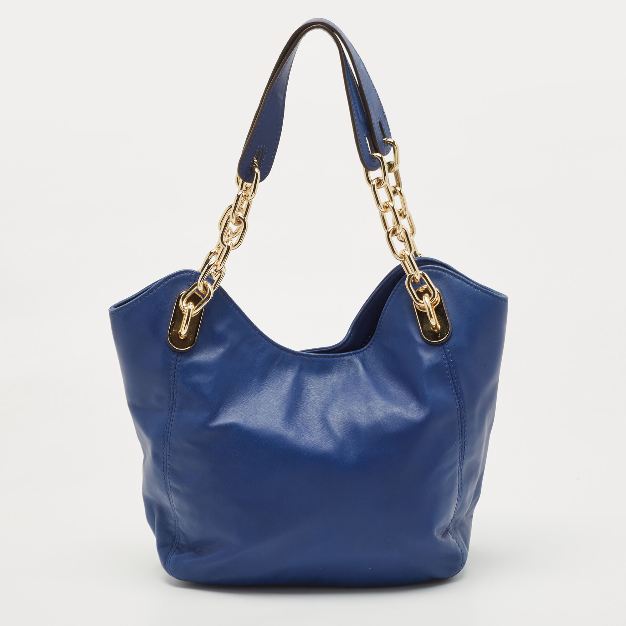 Pre-owned Michael Kors Michael  Blue Leather Lilly Tote
