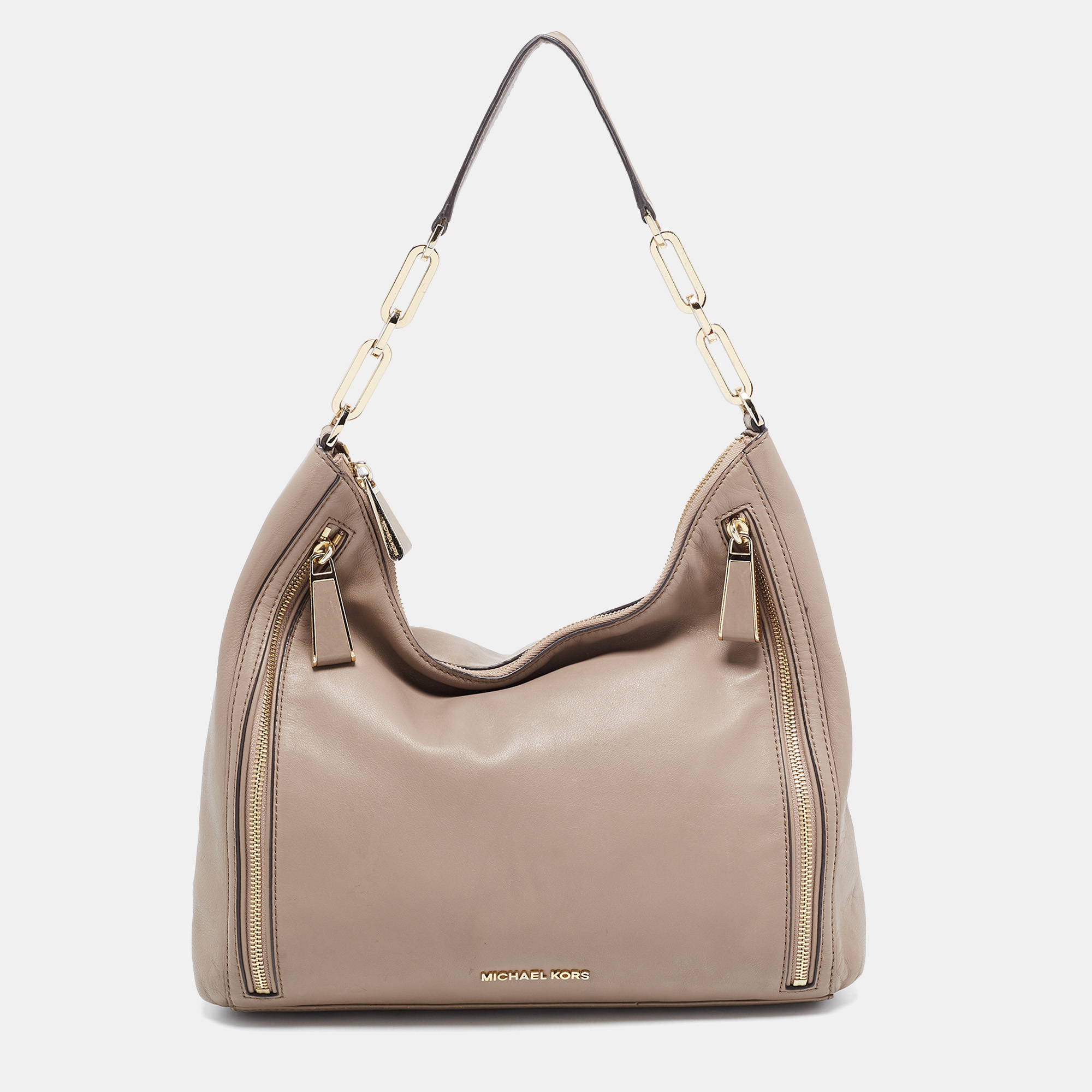 Pre-owned Michael Kors Beige Leather Matilda Shoulder Bag
