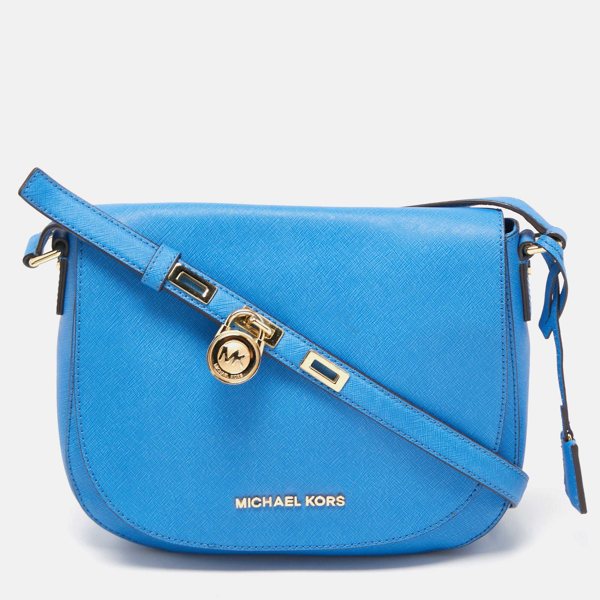 

Michael Kors Blue Leather Hamilton Crossbody Bag