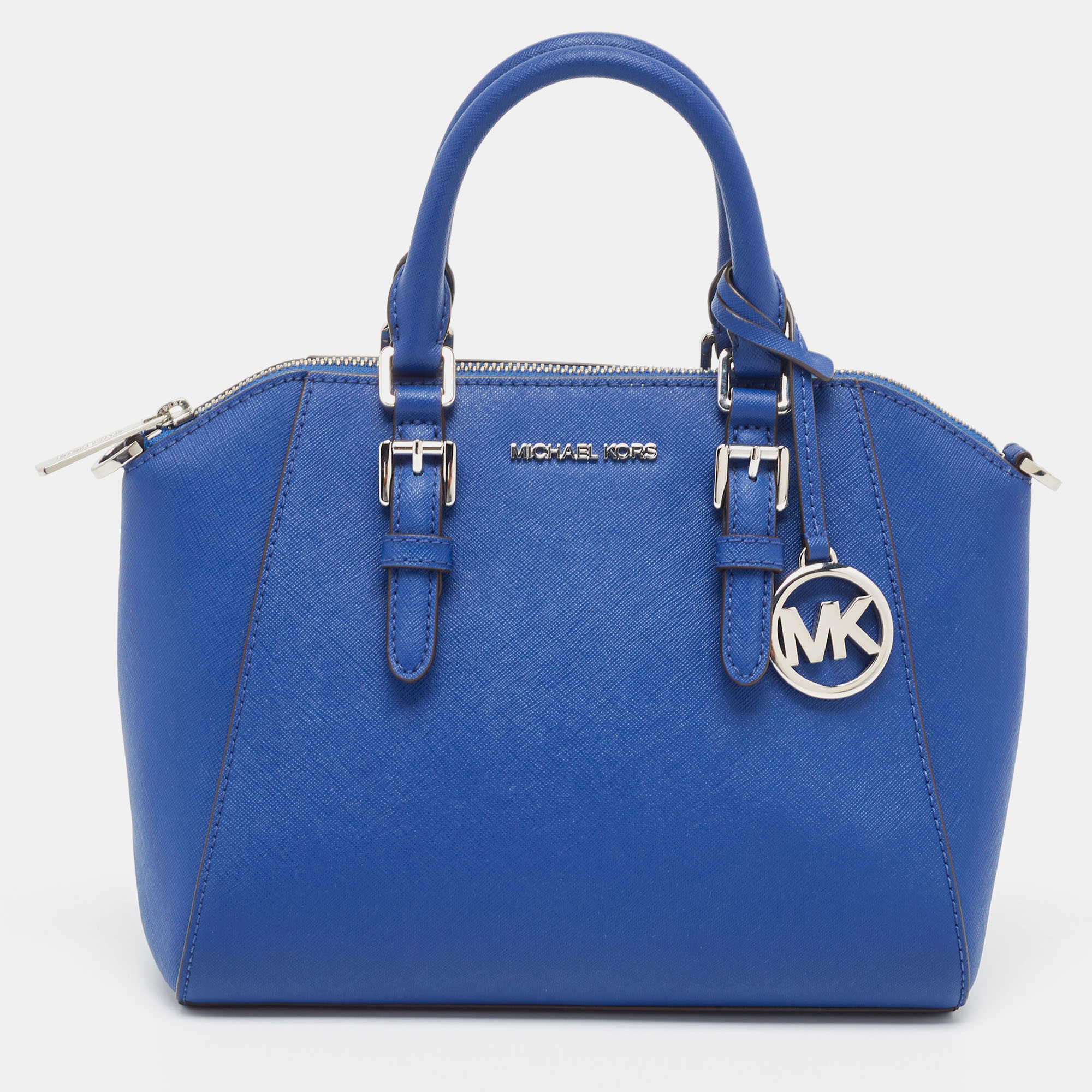 Pre-owned Michael Kors Dark Blue Leather Medium Ciara Satchel