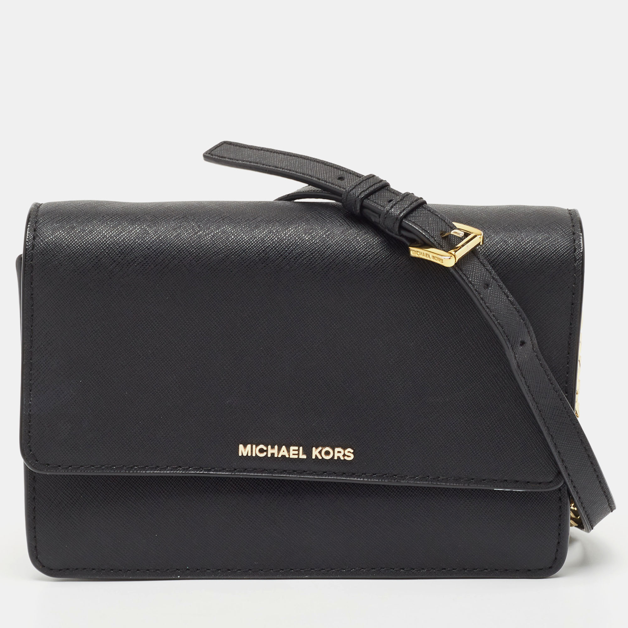 Pre-owned Michael Kors Black Leather Daniela Crossbody Bag