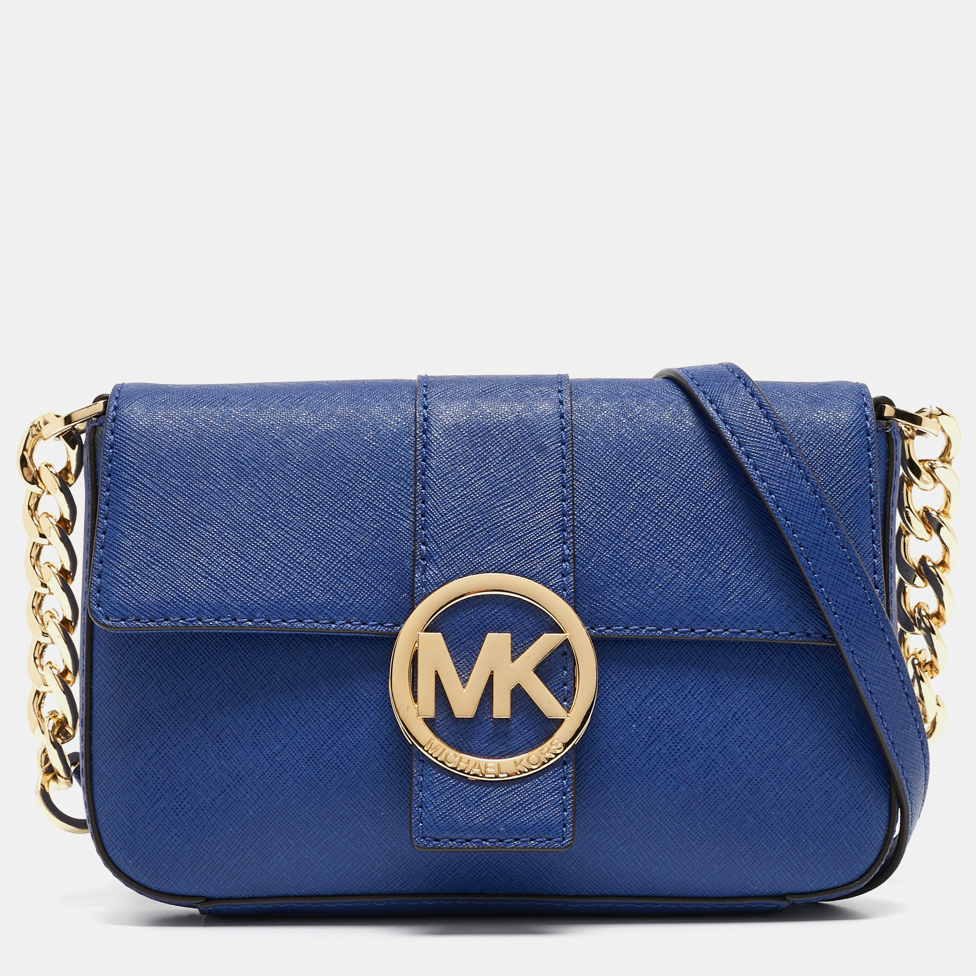 

Michael Kors Blue Leather Fulton Crossbody Bag