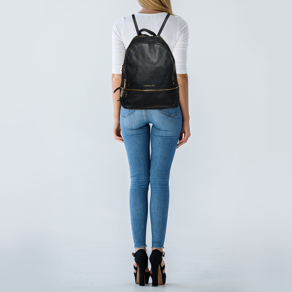 

Michael Kors Black Leather Rhea Backpack