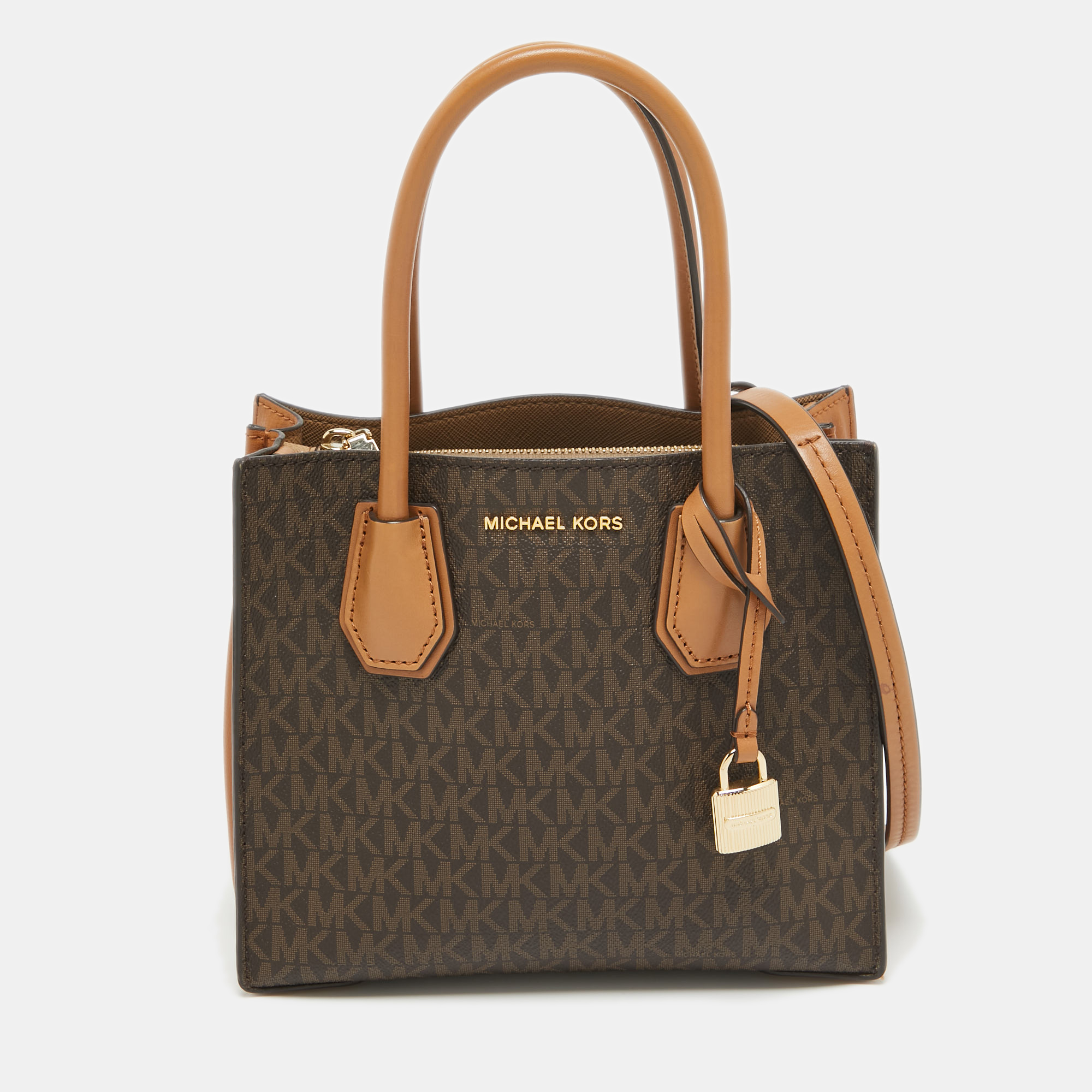 

Michael Kors Brown/Beige Signature Coated Canvas and Leather  Mercer Tote