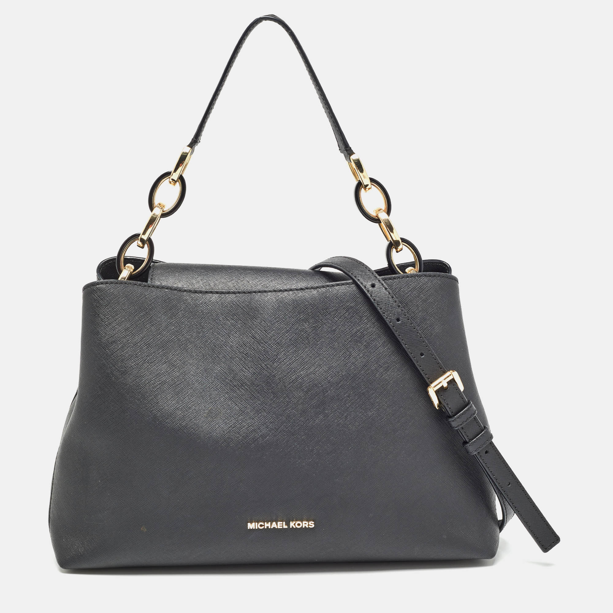 

Michael Kors Black Saffiano Leather Portia Top Handle Bag