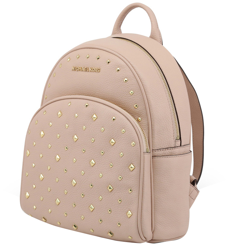 

Michael Kors Ballet Leather Studded Backpack, Beige