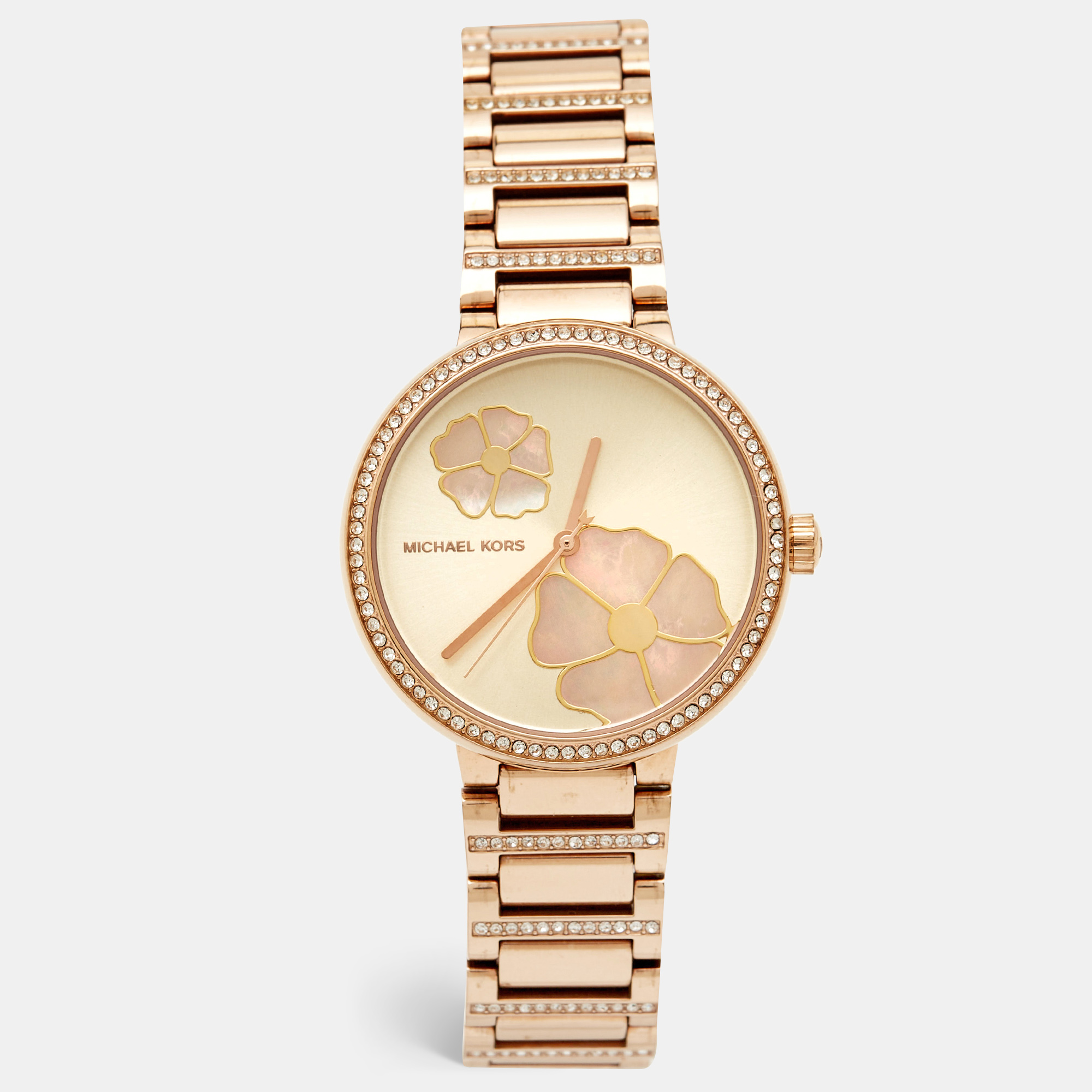 

Michael Kors Champagne Mother Of Pearl Gold PVD Coated Stainless Steel Courtney MK3836 Women's Wristwatch