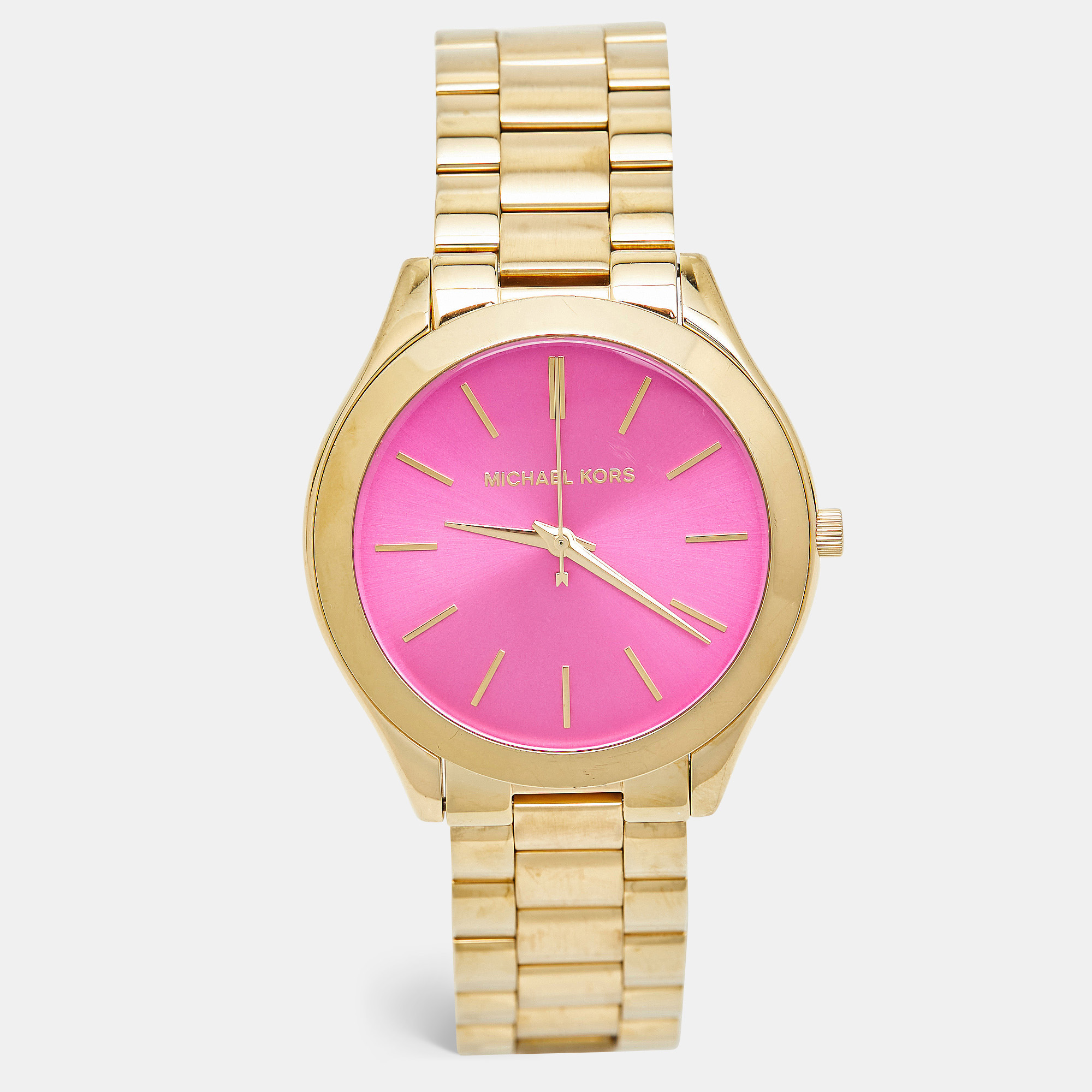 

Michael Kors Pink Yellow Gold Plated Stainless Steel Runway MK3264 Women's Wristwatch