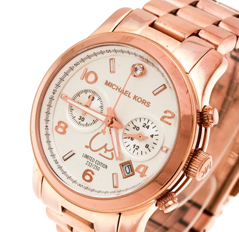 

Michael Kors Silver White Dial Rose Gold Limited Edition Dubai MK5771 Women's Wristwatch