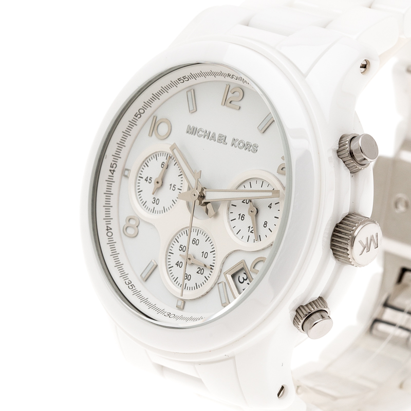 

Michael Kors White Ceramic Runway MK5161 Chronograph Women's Wristwatch