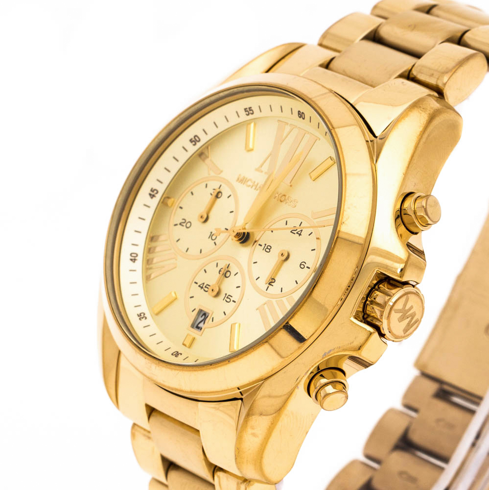

Michael Kors Yellow Gold Plated Stainless Steel Bradshaw MK5605 Men's Wristwatch