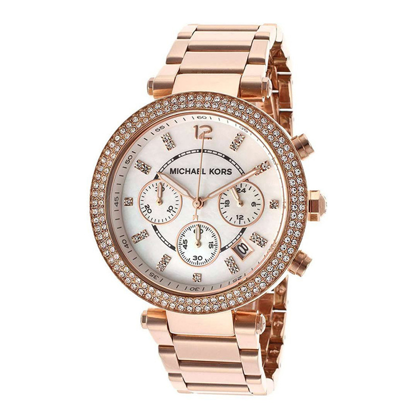 

Michael Kors Rose Gold-Plated Stainless Steel MK5491 Women's Wristwatch, White