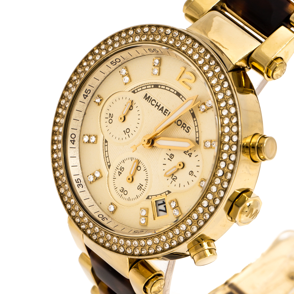 

Michael Kors Yellow Gold Plated Stainless Steel Tortoise Parker MK5688 Women's Wristwatch