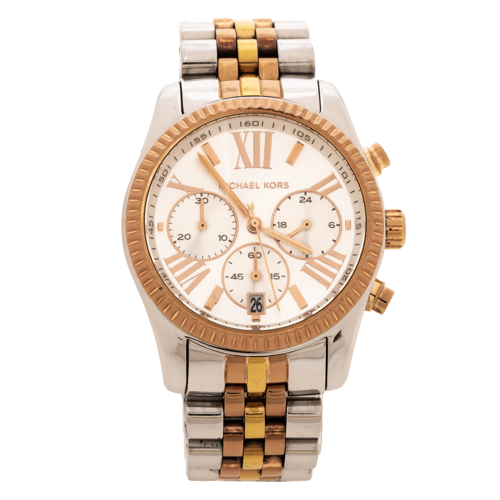 michael kors three tone watch