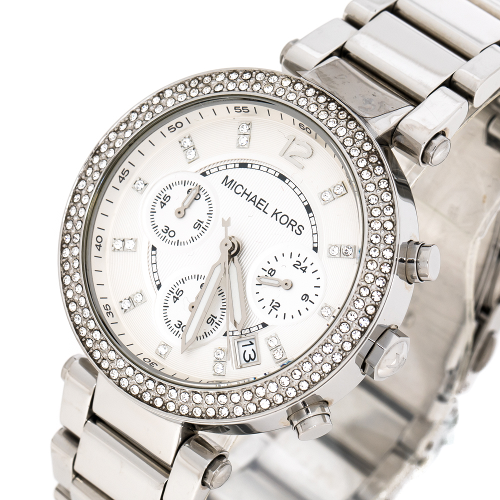 

Michael Kors Silver White Stainless Steel Parker MK5353 Women's Wristwatch