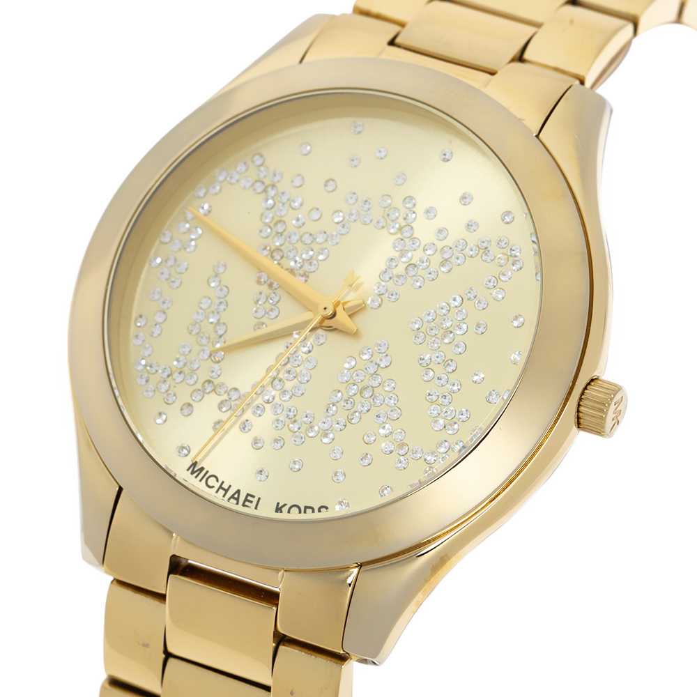 

Michael Kors Yellow Gold Tone Stainless Steel Slim Runway MK3590 Women's Wristwatch