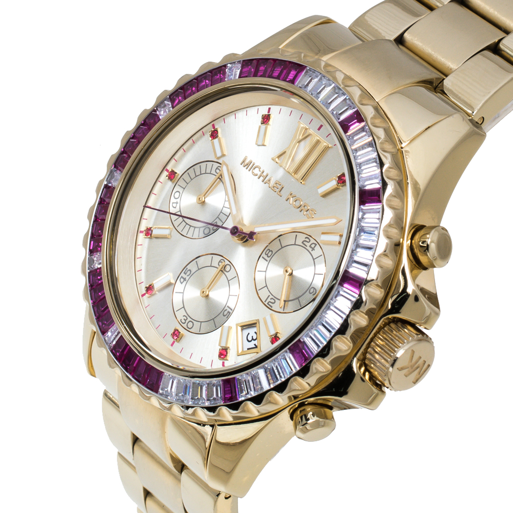 

Michael Kors Baguette Crystals Gold Tone Stainless Steel Everest MK5871 Women's Wristwatch